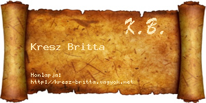 Kresz Britta névjegykártya